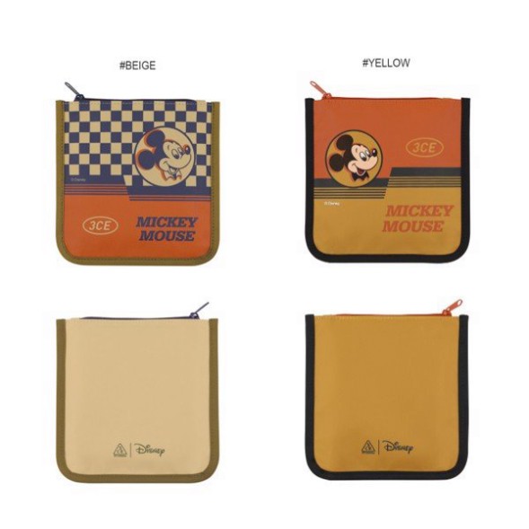 Túi đựng mỹ phẩm Mickey 3.CE Square Pouch Disney - Gọn gàng tiện lợi, sang trọng - CHÍNH HÃNG HanZy Store