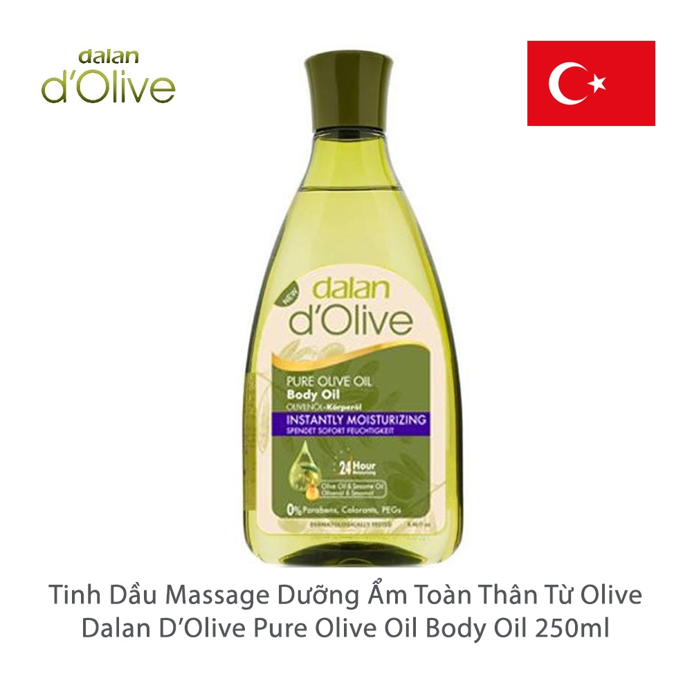 [CHÍNH HÃNG] Tinh Dầu Massage Dưỡng Ẩm Toàn Thân Từ Olive Dalan D’Olive Pure Olive Oil Body Oil 250ml