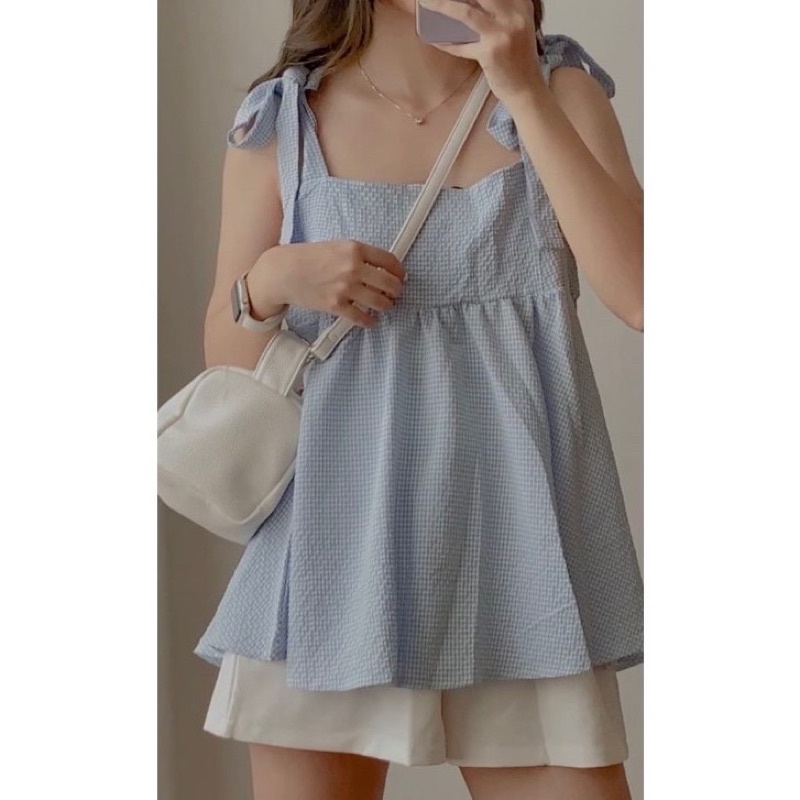 SET BABYDOLL 2 DÂY KÈM QUẦN SHORT TRẮNG BIGSIZE 60-90KG