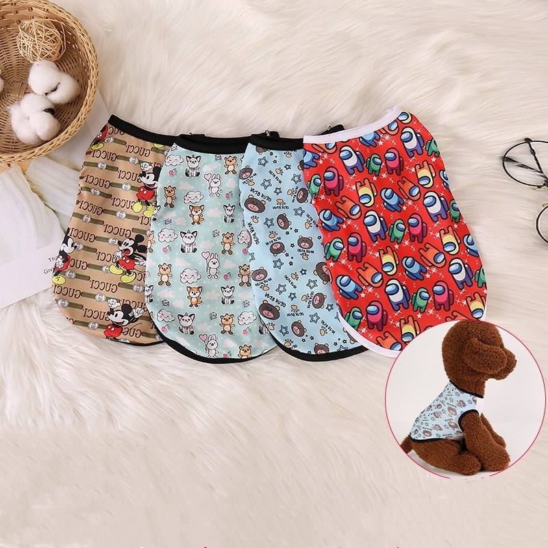 Áo thun không tay mỏng và mát mẻ mùa hè cho cún và mèo cưng cỡ nhỏ kích thước XS-XXL