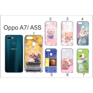 Ốp lưng Oppo A7/A5S in hình heo dễ thương