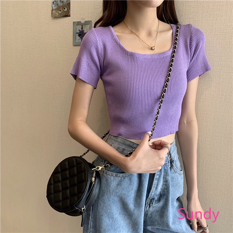Áo Dệt Kim Màu Sắc Đơn Giản Cho Nữ