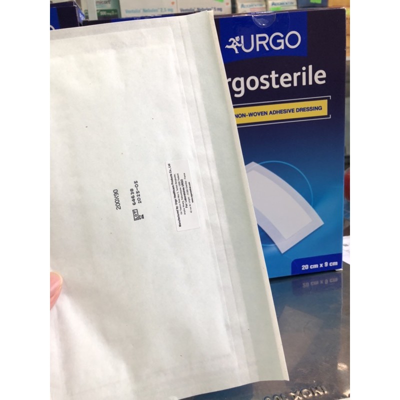 [HÀNG THÁI] Băng keo dán miếng dán có kèm gạc vô trùng hút dịch bảo vệ vết thương mổ sau sinh URGO URGOSTERILE 100x90mm