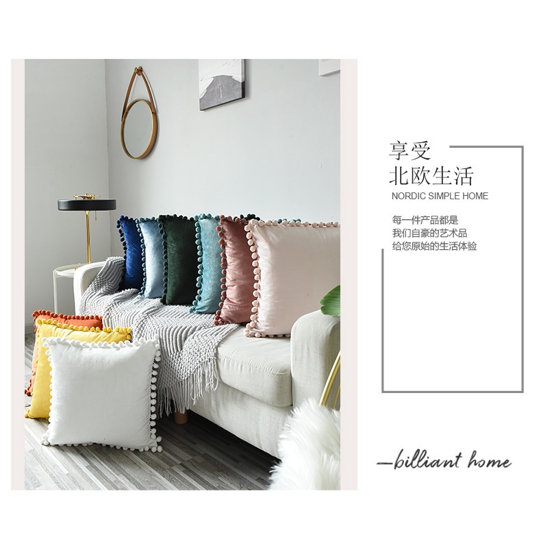 Vỏ Bọc Gối Sofa Hình Vuông Bằng Nhung Kèm Bóng Khóa Kéo Độc Đáo Trang Trí Nhà Cửa Ốp
