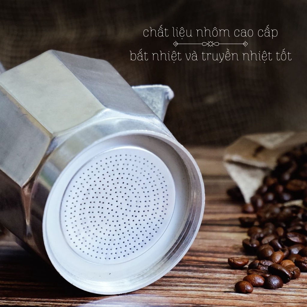 Phin Pha Cà Phê Cỡ Lớn Moka Pot 300 ml- Ấm, Bình Pha Cafe Cao Cấp, Sang Trọng