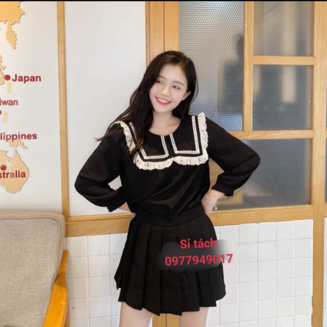 Áo sơ mi nữ kiểu cổ vuông tay lỡ | BigBuy360 - bigbuy360.vn