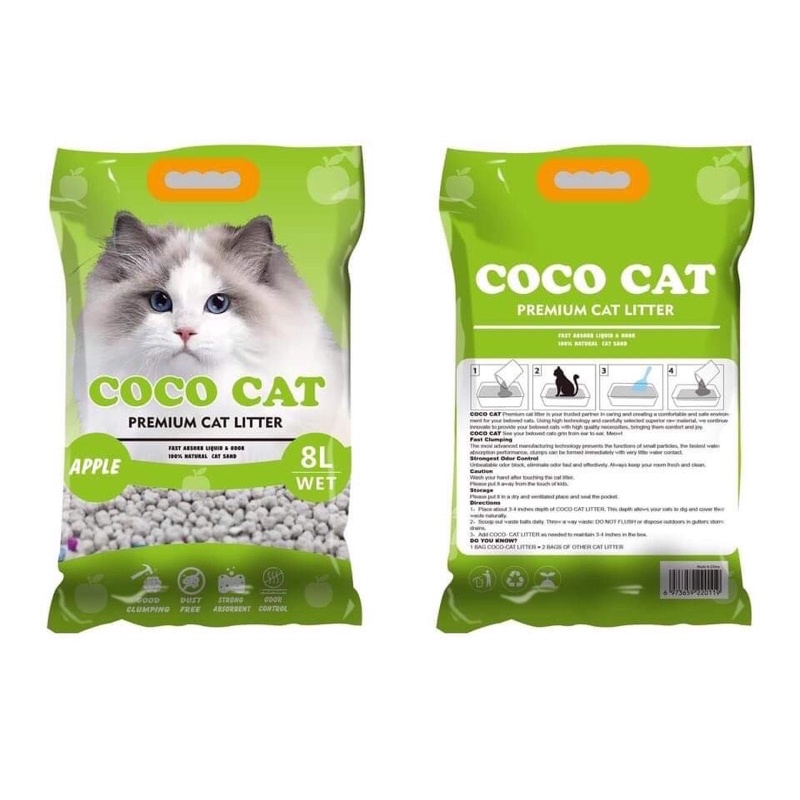 Cát vệ sinh cho mèo coco Cat - Cát mèo vệ sinh khử mùi diệt khuẩn CoCo Cat 8l