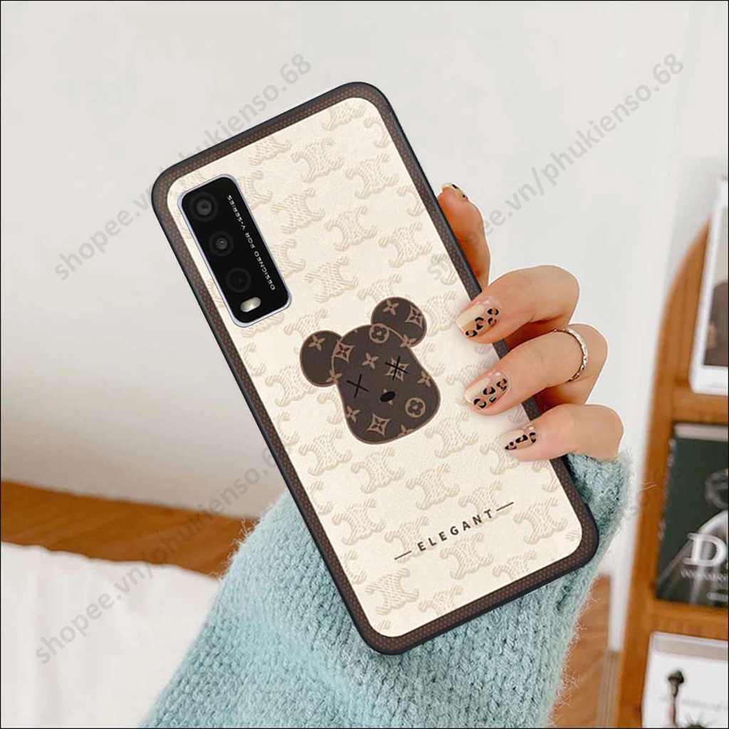 Ốp lưng điện thoại Vivo Y20 elegant, gấu be@rbrick cao cấp, vỏ ốp rẻ đẹp
