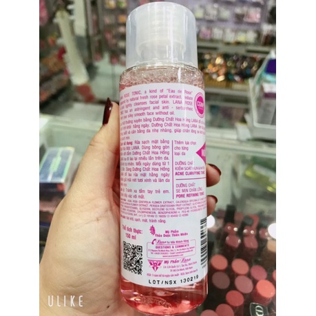 [Chính hãng] DƯỠNG CHẤT HOA HỒNG LANA - Nước hoa hồng chai 150ml - ân bằng độ ẩm cho da