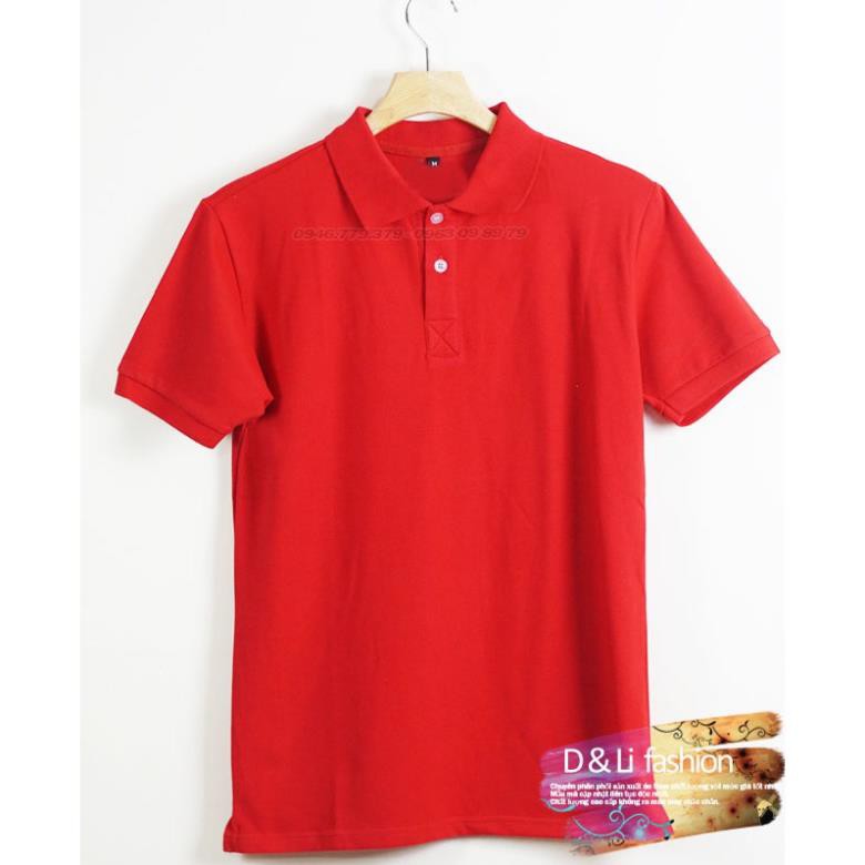 Áo thun Polo ngắn tay có cổ màu Đỏ tươi (S,M,L,XL,XXL) thun cá sấu 100% cotton đẹp lung linh giá sỉ ☝️