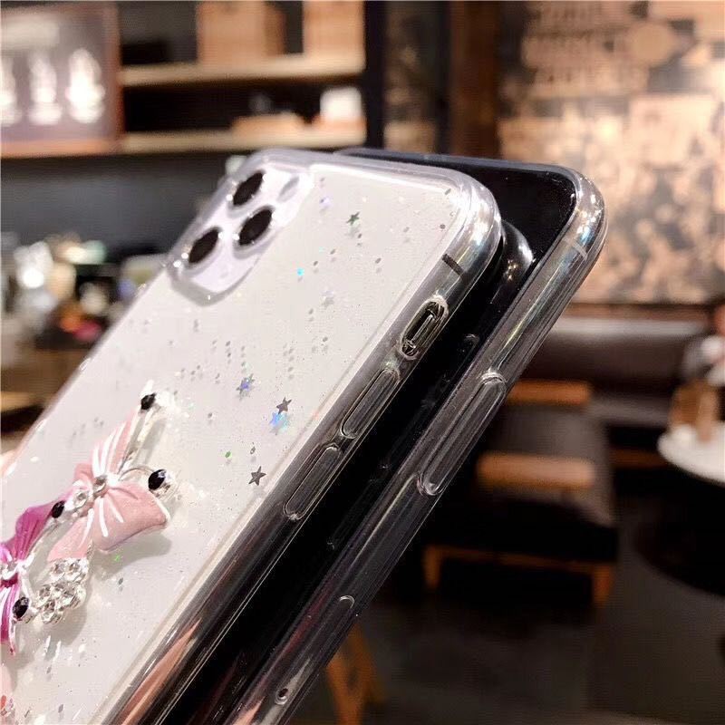 Đối với Xiaomi Redmi 12C 10A 11A 9T A1 8 8A 9 9A 9C 10C 12 vỏ điện thoại mềm phim hoạt hình bướm kim cương vỏ điện thoại