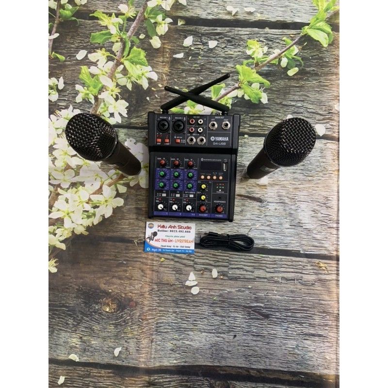 Mixer G4 Bluetooth kèm hai mic không dây âm thanh cực đỉnh