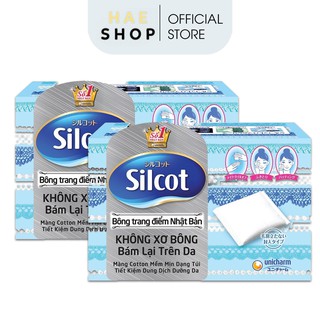 Combo 2 bông tẩy trang Silcot Unicharm - Hàng Chính Hãng