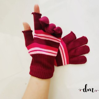 Bao Tay Len Nam Nữ Hở 2 Ngón Găng Tay Cụt Ngón Len Nữ Chống Nắng Giữ Ấm Tiện Lợi