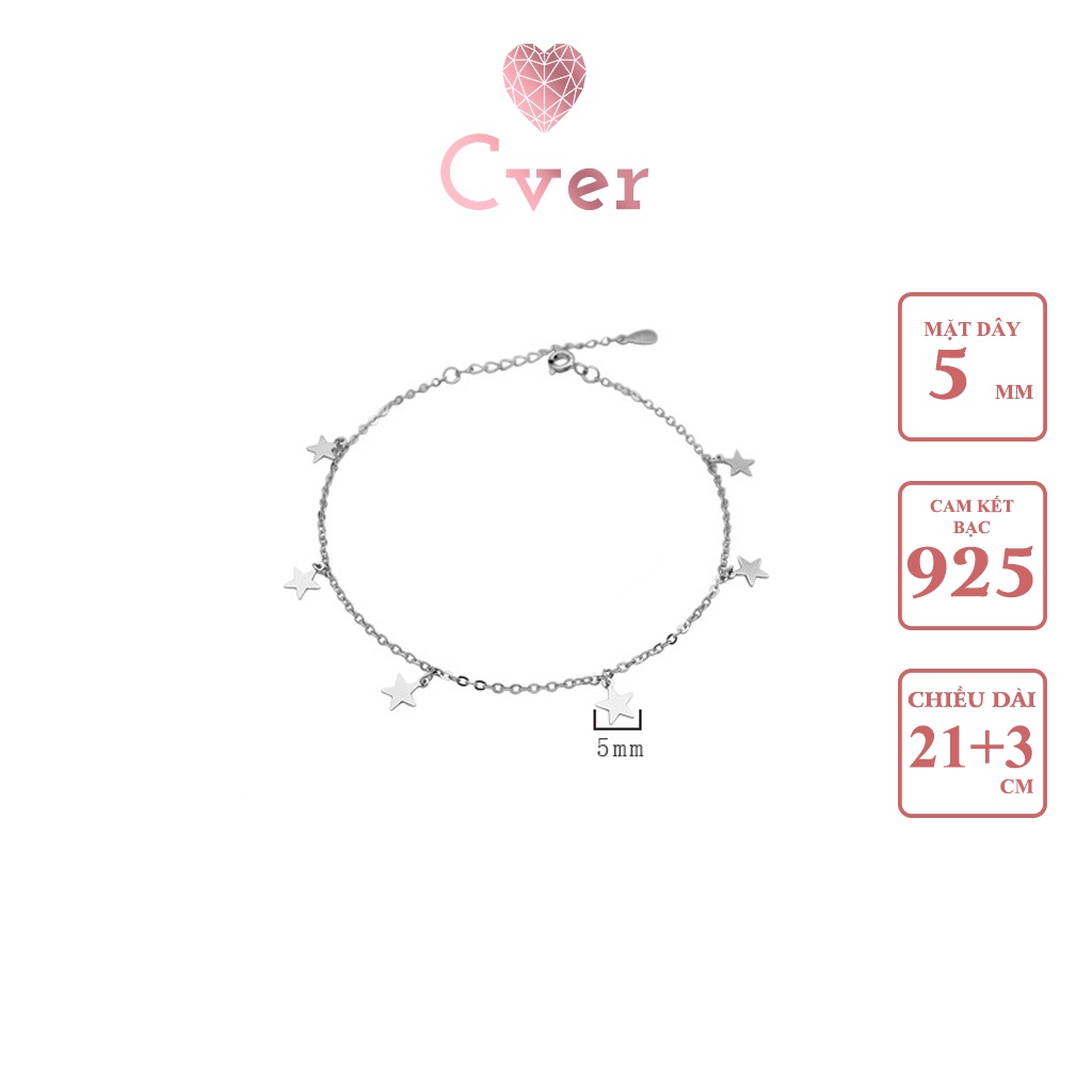 Lắc chân bạc Cver Silver S925 thiết kế ngôi sao nhỏ, đơn giản, nữ tính LC-B95