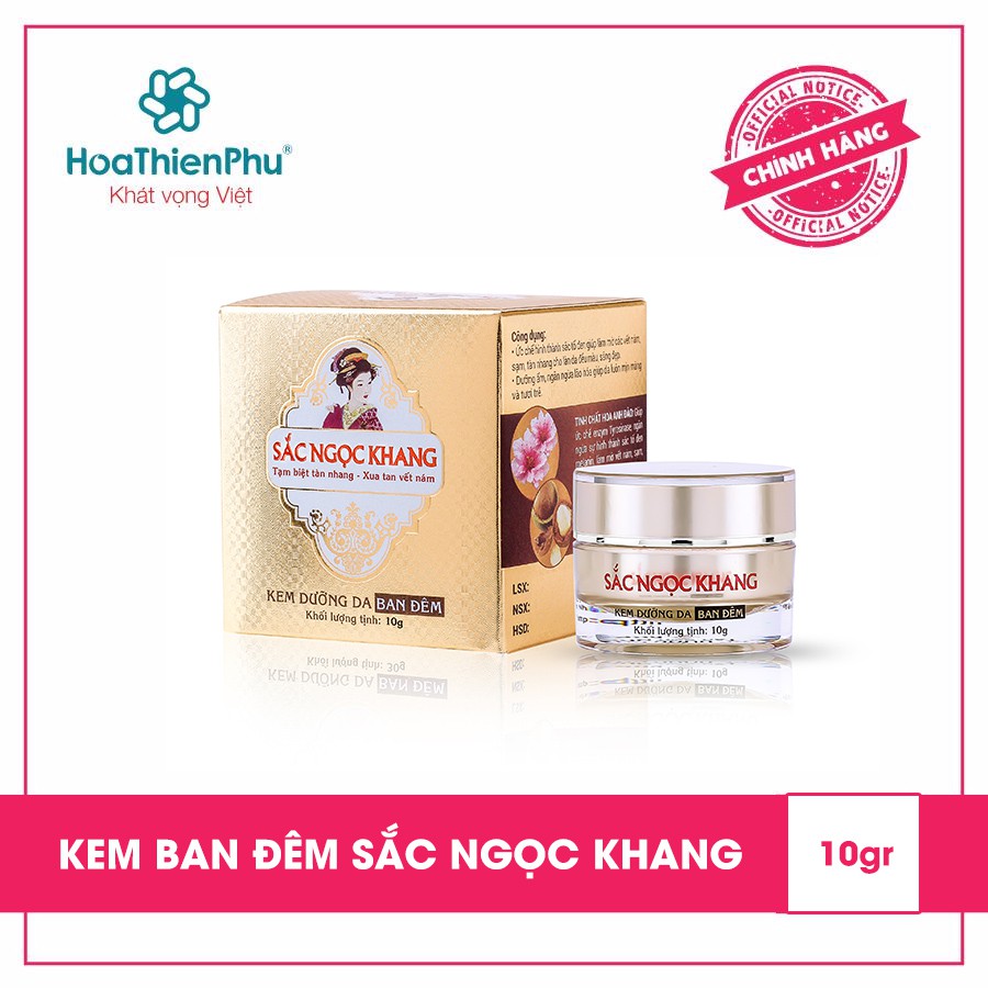 HÀNG CHÍNH HÃNG - KEM DƯỠNG DA SẮC NGỌC KHANG BAN ĐÊM 10G