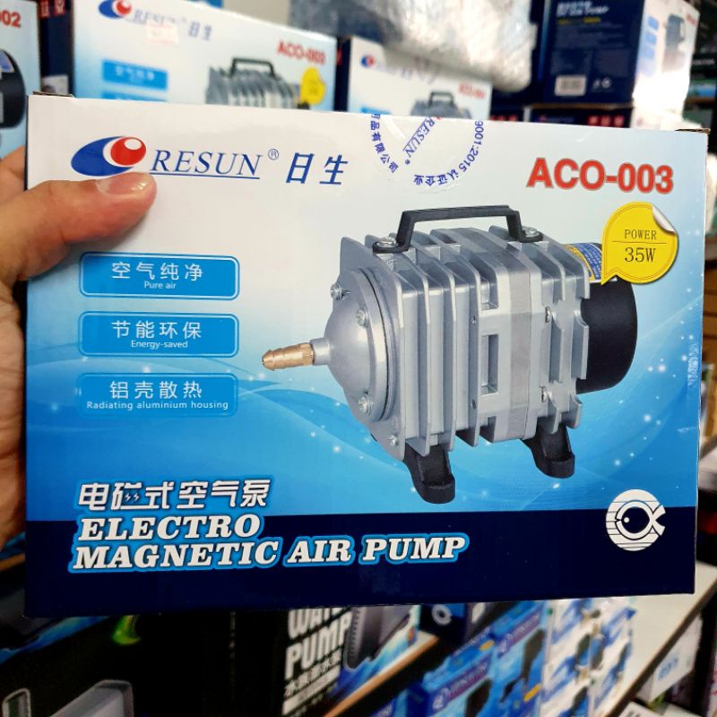 Máy Oxy 18w Resun ACO 001 - 002 - 003 - 004 - 006 - Tặng Kèm Van Chia 4 - Guppy Xanh