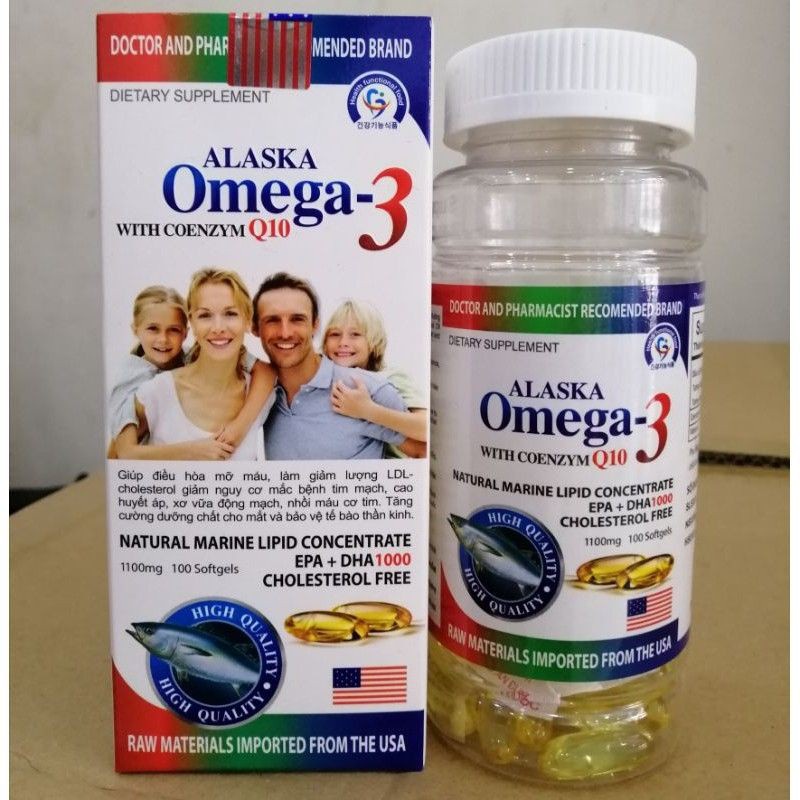 DẦU CÁ ALASKA OMEGA 3 WITH COENZYM Q10 (100 viên)