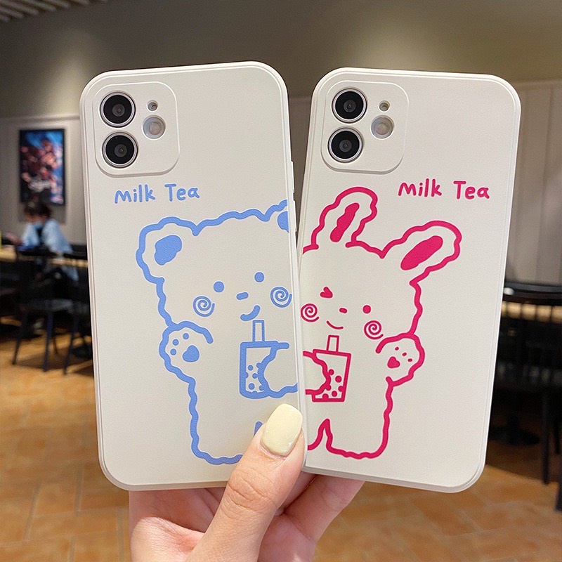 Ốp lưng BVC cạnh vuông giả 14 gấu đỏ 5 6 5s/6/6plus/6s/6splus/7/7plus/8/8plus/x/xr/xs/11/12/pro/promax/13/14Promax