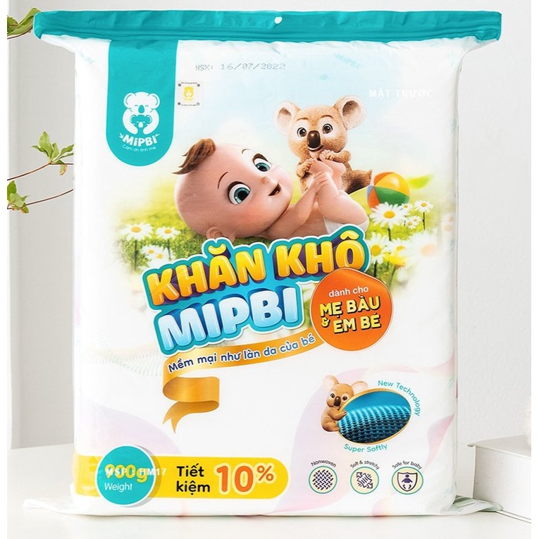 (MẪU MỚI) Khăn Vải Khô Đa Năng Cao Cấp MIPBI 900gr Dành cho Mẹ Bầu Và Em Bé  - Gói Lớn Tiết Kiệm Hơn