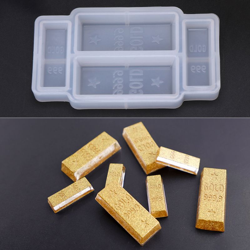 Khuôn silicon hình thỏi vàng 3D trang trí thủ công độc đáo DIY