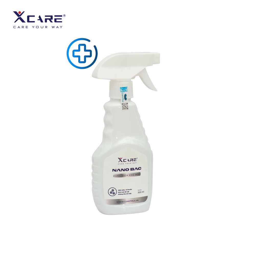 Dung dịch khửi mùi Xcare Nano silver 300ml khử khuẩn hiệu quả bằng nano bạc cho quần áo, ví, giày, tất.