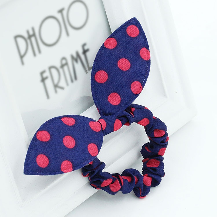 Dây Cột Tóc Tai Thỏ Họa Tiết Chấm Bi / Bướm Dễ Thương Phong Cách Hàn Quốc Cho Bé Gái