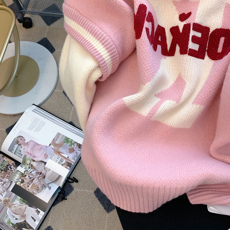 Áo Sweater Giả Hai Lớp Dáng Rộng Mềm Mại Thời Trang Thu Đông Phong Cách Nhật Bản Cho Nữ