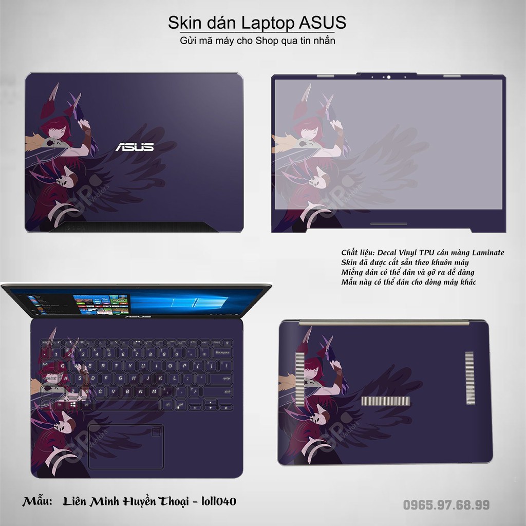 Skin dán Laptop Asus in hình Liên Minh Huyền Thoại nhiều mẫu 5 (inbox mã máy cho Shop)