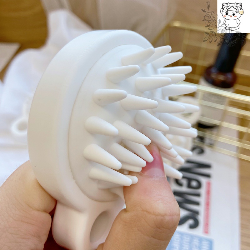 Bàn Chải Gội Đầu Có Gai Bằng Silicon Siêu Mềm, Có Ngăn Đựng Dầu Gội Cao Cấp