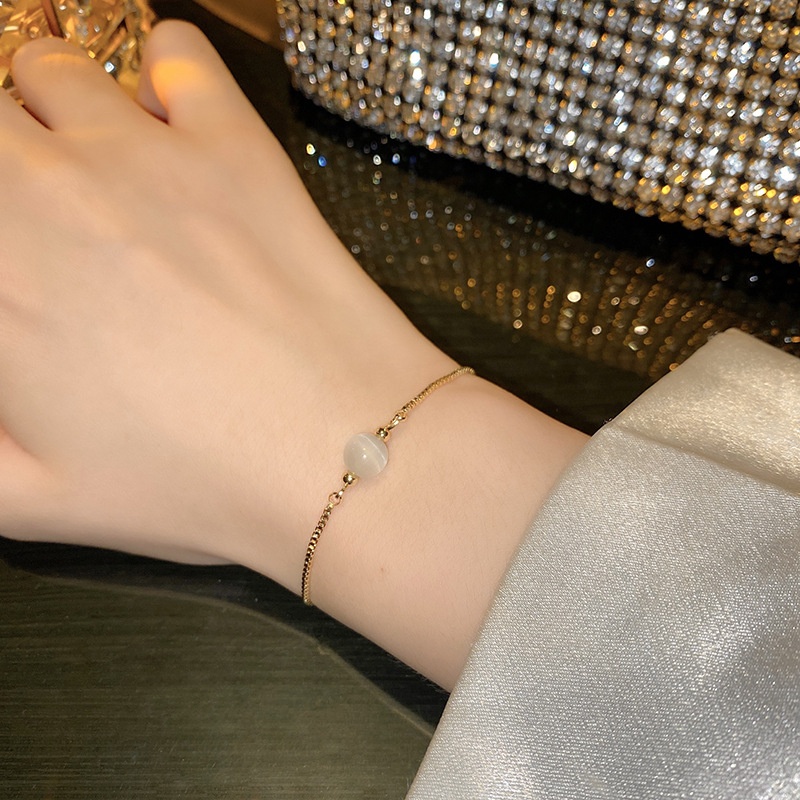 Vòng tay đính đá opal phong cách Hàn Quốc ngọt ngào thời trang cho nữ