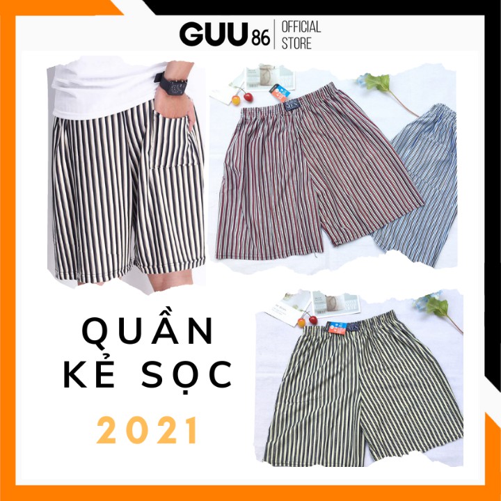 [𝗖𝗢𝗠𝗕𝗢 𝟱] Quần Đùi Thun Mặc Nhà Ngủ Nam Họa Tiết Kẻ Sọc Hàng Chuẩn 100% Cotton QNSK