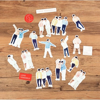 Set 18 sticker hình dán BTS dễ thương
