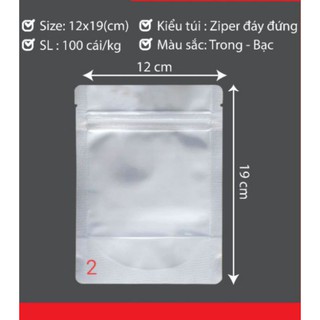 1kg túi zip bạc mặt trong