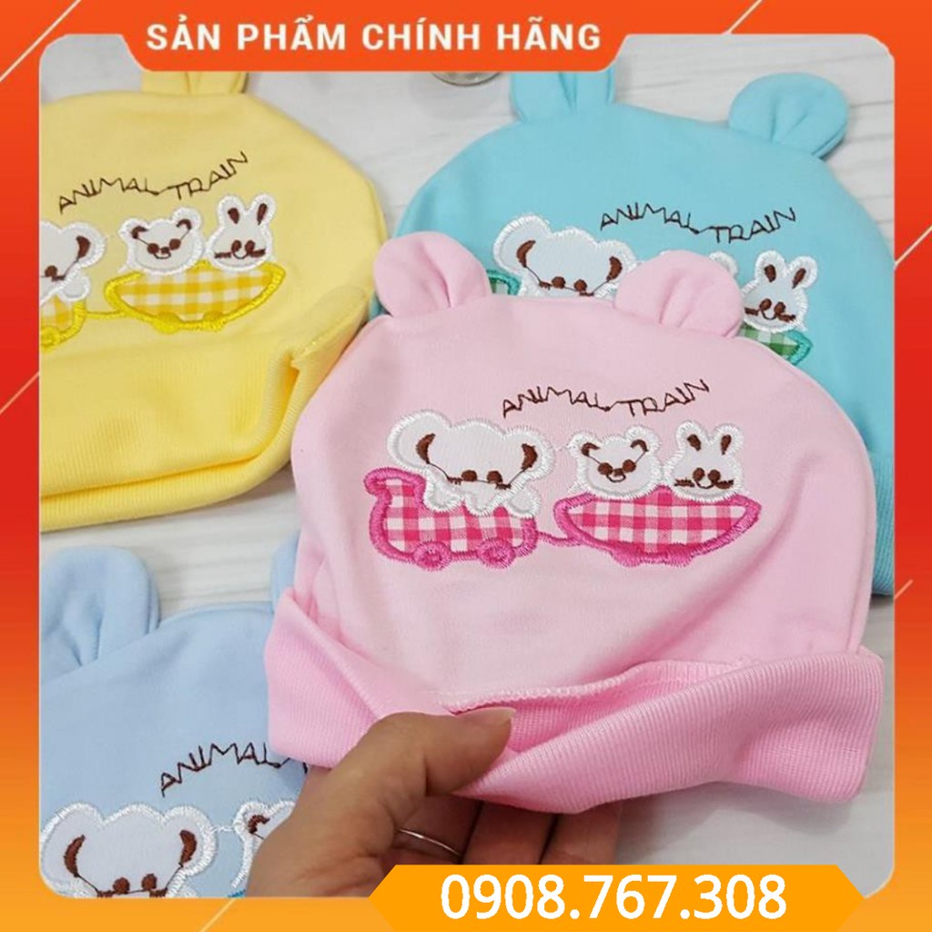 Mũ Đội Sơ Sinh Hình Tai Thỏ Cho Bé Chất Cotton - Bé Dưới 6kg - BTT00567