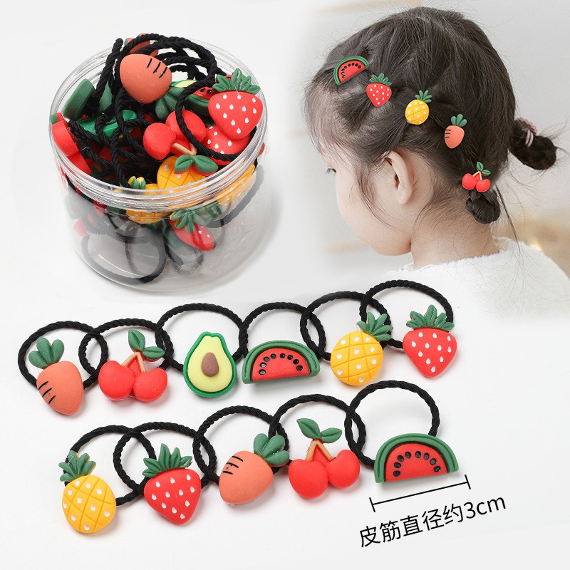 Hộp 30 dây chun cột tóc hoạt hình đáng yêu cho bé phong cách Hàn Quốc