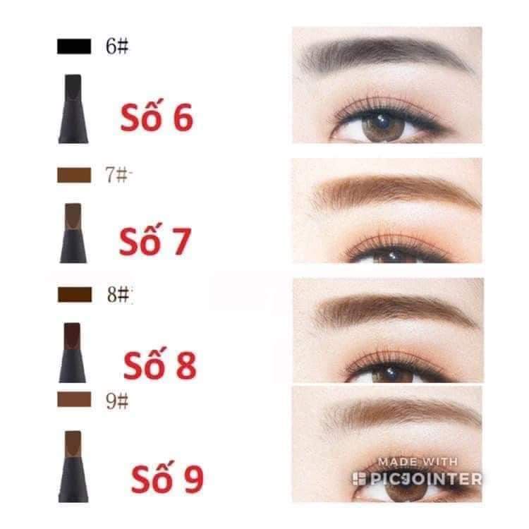 Chì xé Haozhuang kẻ mày cứng phẩy sợ sắc nét chuyên dùng cho Makeup trang điểm, màu rõ nét , không lem bền màu