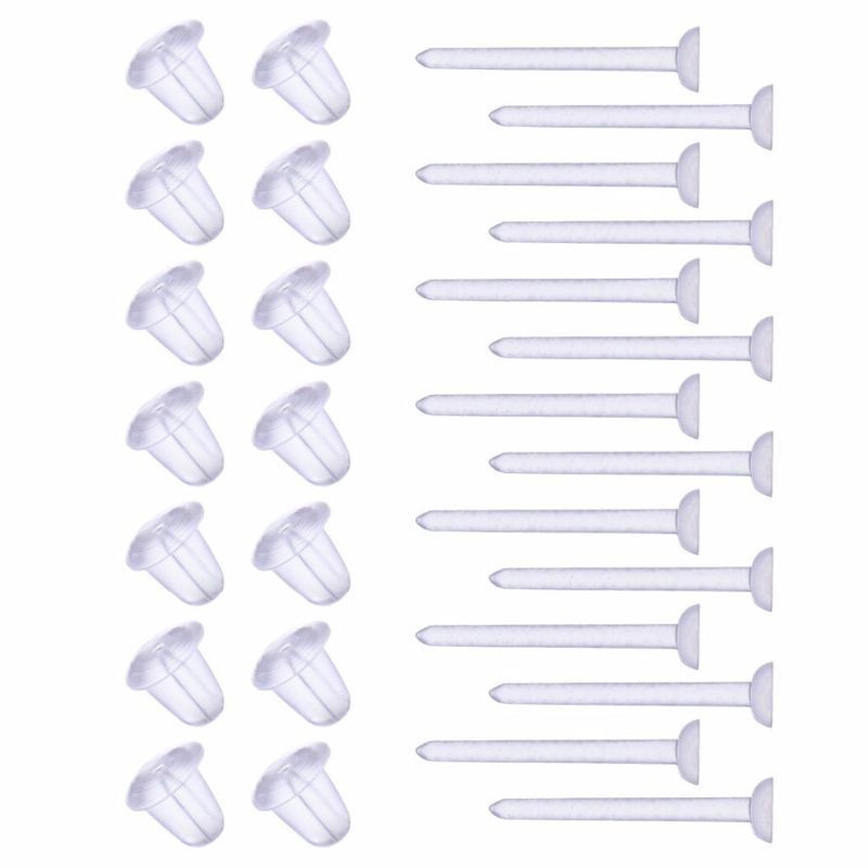 Set 100 Ghim Khuyên Tai Bằng Nhựa Đầu Nhỏ Và Lưng Diy