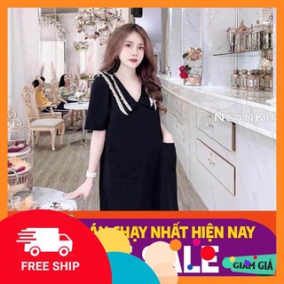 Váy đũi cổ bèo dáng xuông dài 1m hàng đổ shop