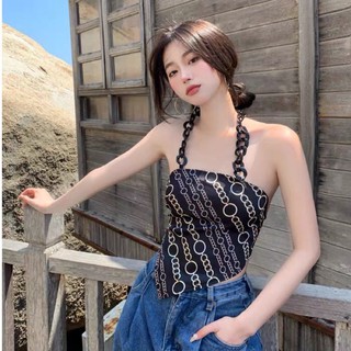 Áo Yếm Dây Xích Buộc Nơ Lưng Cá Tính