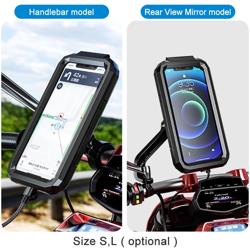 Giá đỡ điện thoại SEAMETAL 4.7-6.8 "bằng kim loại gắn tay lái xe đạp / mô tô