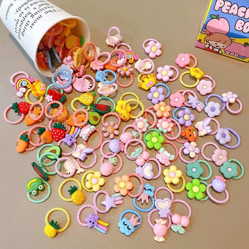 Set 10 chun buộc tóc vòng nhỏ thun buộc tóc mix mẫu đáng yêu cho bé CH08