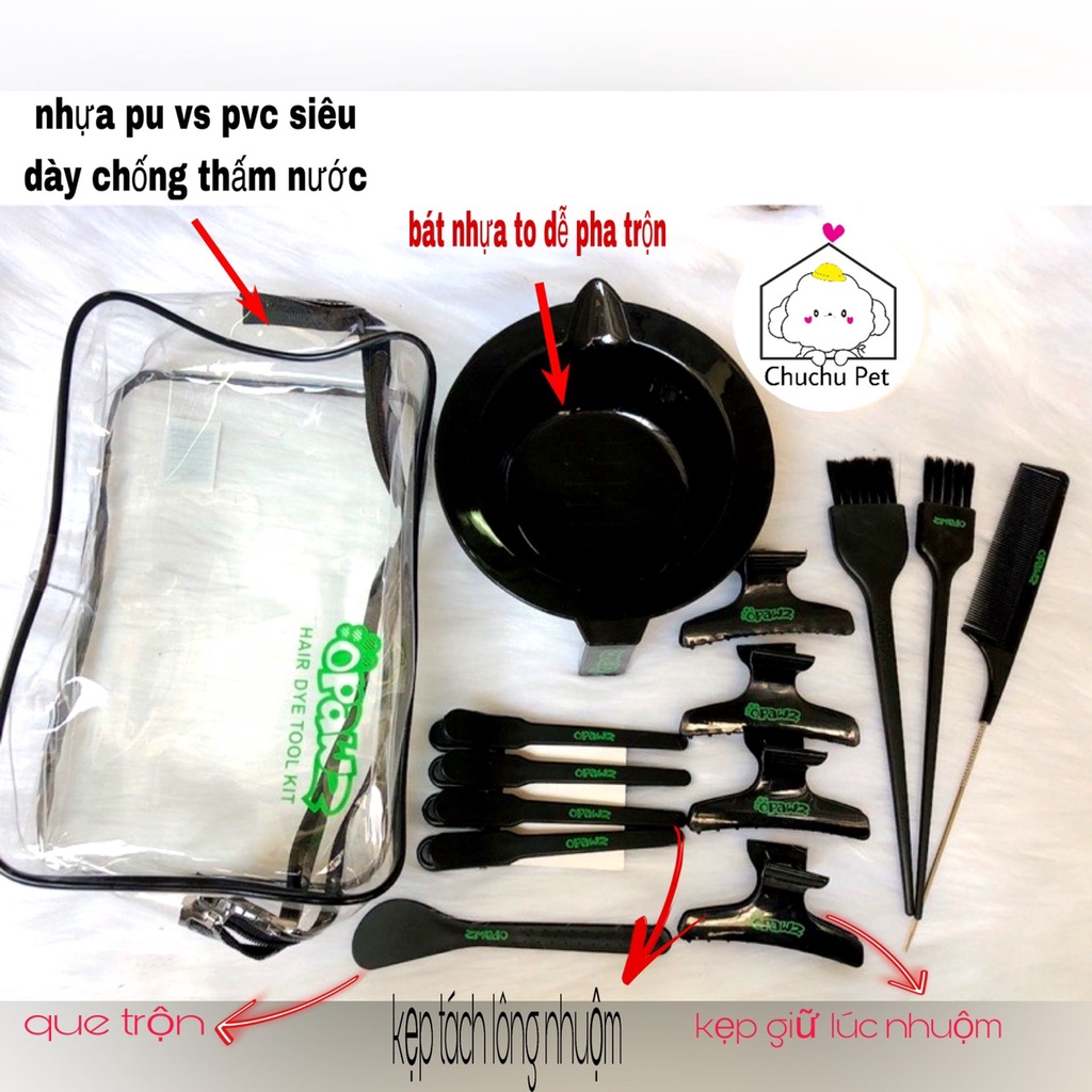 Bộ dụng cụ nhuộm grooming opawz