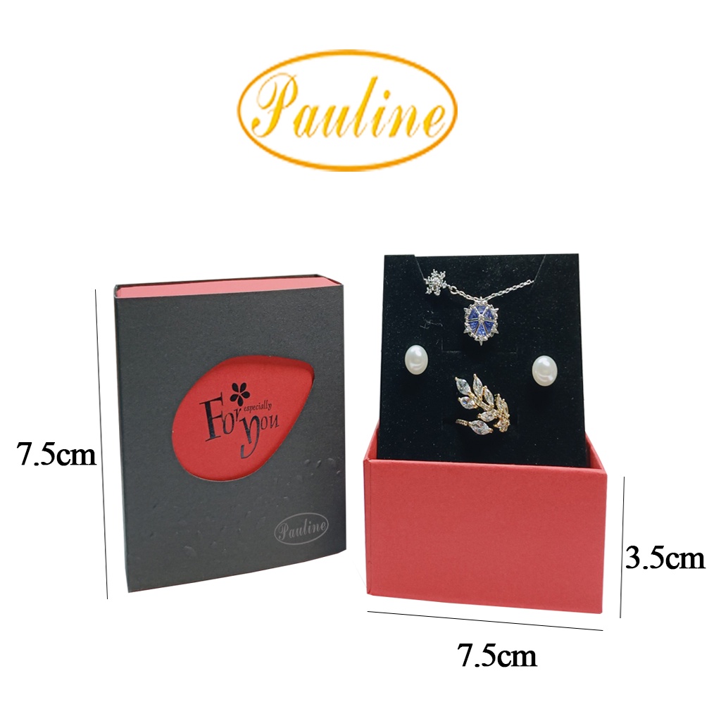 Set 10 Hộp giấy đựng trang sức vòng tay 7.5x7.5x3.5 H775FY For You 4 màu - Pauline's Store