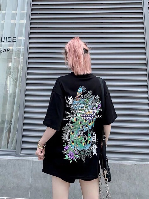 FREESHIP 50K - Áo Thun Cổ Tròn Tay Lỡ Form Rộng In Hình Công OverTee Unisex Nam, Nữ