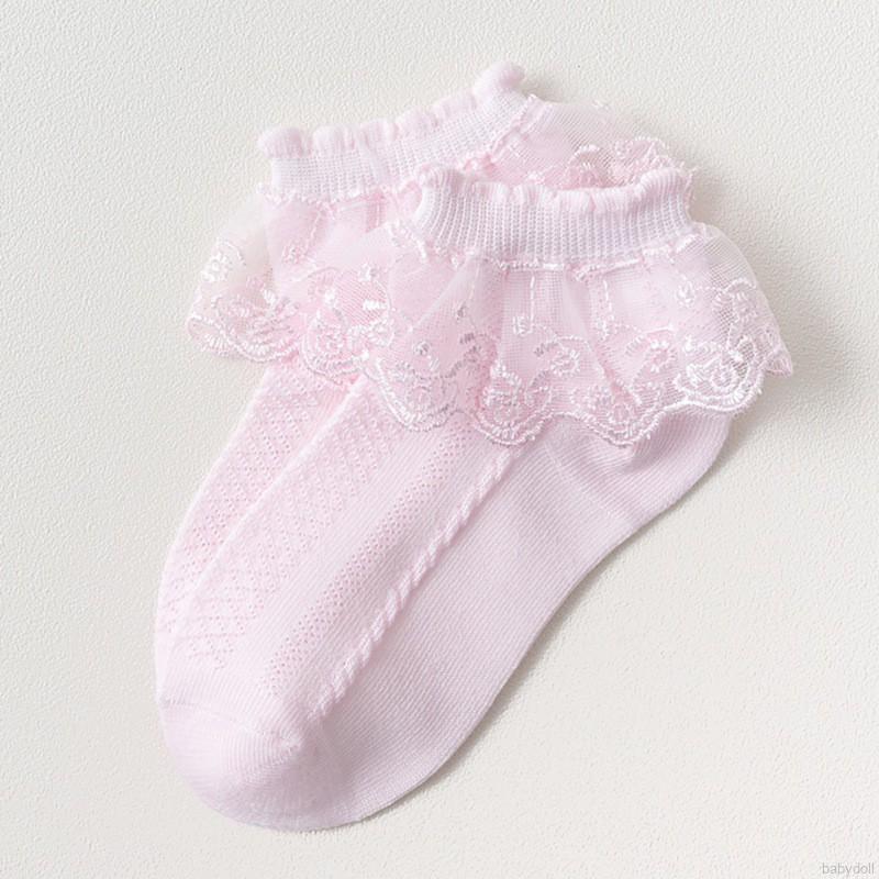 Vớ cotton phối ren đáng yêu cho bé gái
