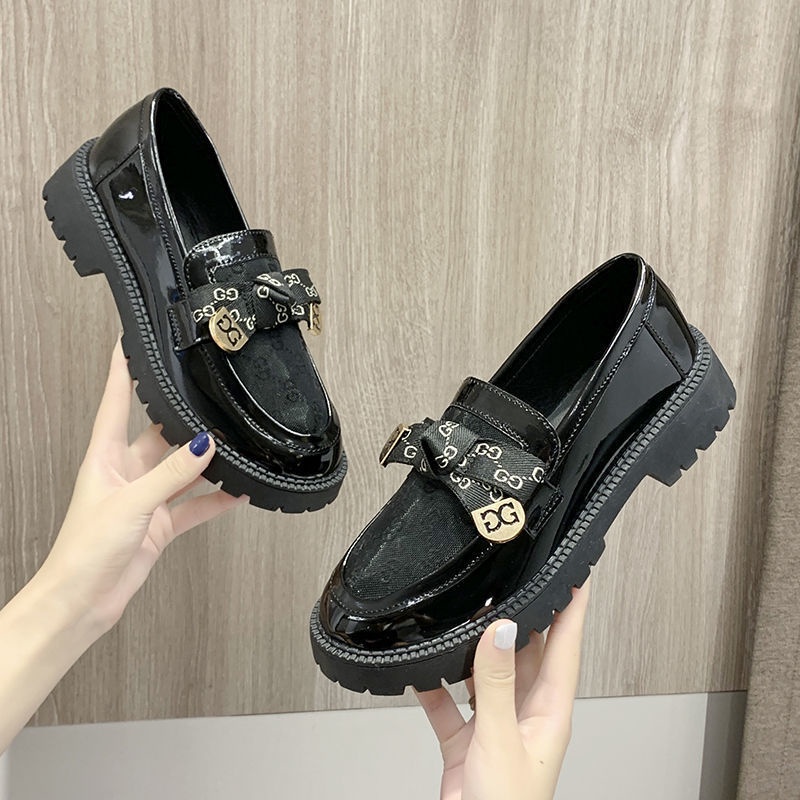 Giày da nữ thời trang 💥VIDEO💥giày oxford giày đốc nơ phối vải lưới