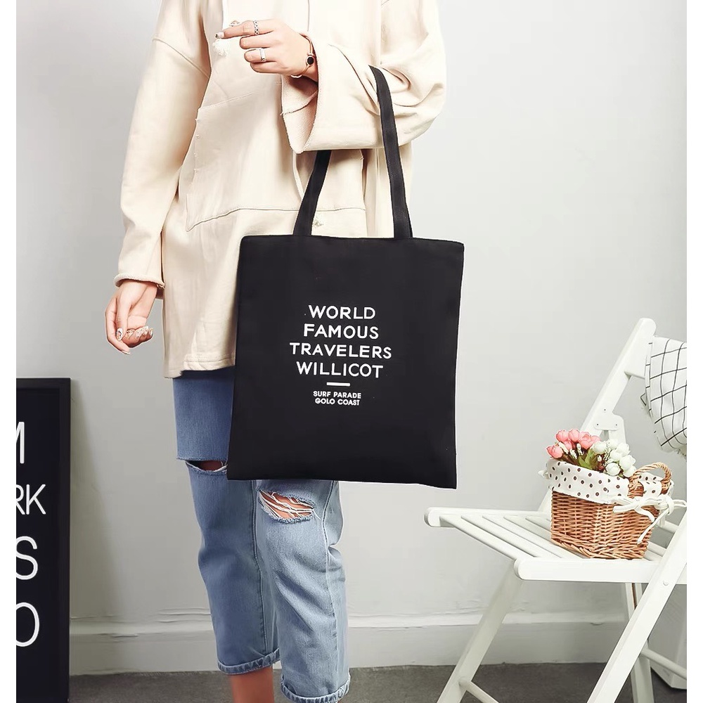 Túi vải canvas tote giá rẻ đeo vai trơn vừa A4 thời trang đi học đẹp hình quả bơ dễ thương