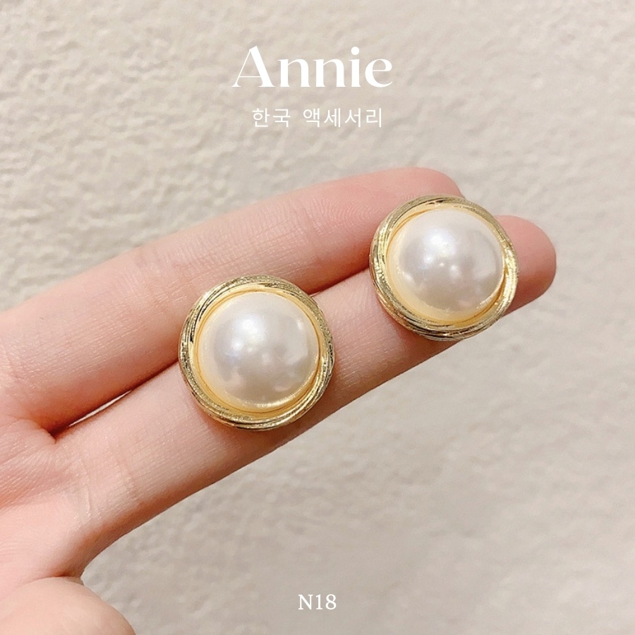 Bông tai ngọc trai nhân tạo nhỏ phong cách nữ tính thanh lịch ANNIE - N18