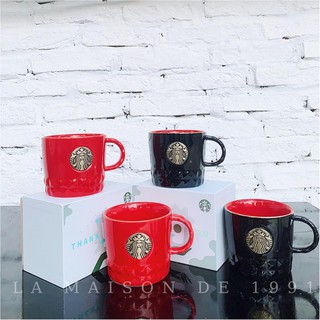 [BÁN CHẠY 2021] Ly sứ Starbucks phiên bản Giáng Sinh và Năm mới, Ly cafe tráng men dung tích từ 250ml - Lamaisonde1991